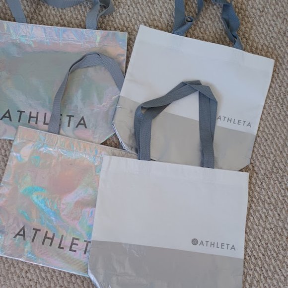 $16 -for TWO WHITE Unused Athleta Tote Bag with Handle - Picture 1 of 1